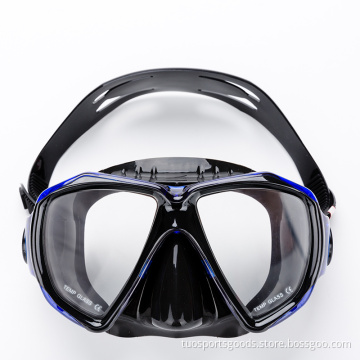 Fashionable Diving Mask with Tempered Glass Lens and Adjustable Head Strap